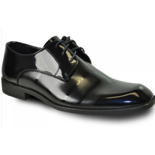 VANGELO Men Dress Shoe ROCKEFELLER Oxford Formal Tuxedo for Prom & Wedding Black Patent - Wide Width Available